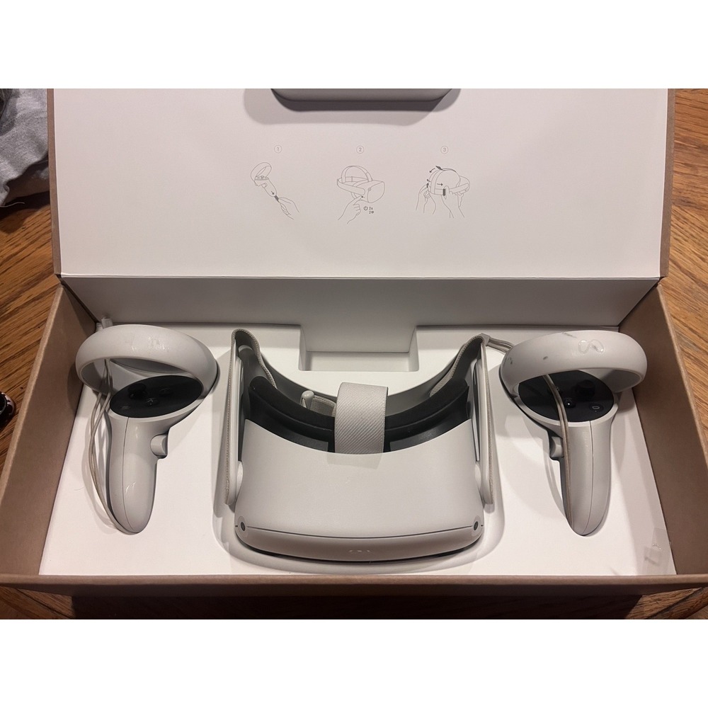 Meta Quest 2 Standalone VR Headset 128GB White w/ Controllers